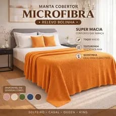 Manta Cobertor Microfibra Texturizada Relevo Bolinha Super Macia Solteiro Casal Queen King