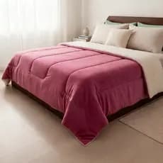 Cobredom Queen Canelado Coral Fleece Aveludado Luxo