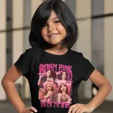 Camiseta Infantil Banda Blackpink Quarteto Coreano Kpop Kids 100% Algodão