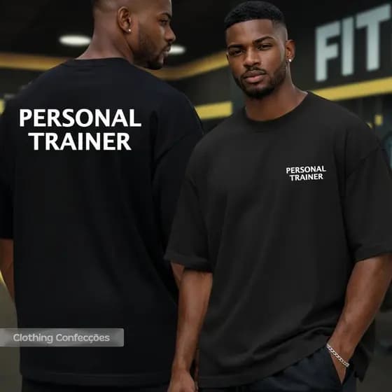 Camiseta Unissex Personal Trainer Professor De Academia Treino Uniforme Gym Fitness 100% Algodão