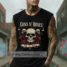 Camiseta Cavada Vintage Guns N' Roses Ink Of Rock Blusa Regata Oversized