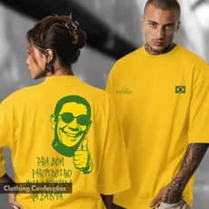 Camiseta Amarelo e Verde Samba Pagode Zca Pgodeiro Estética Brasil Batuque Partideiro Camisa Unissex 100% Algodão