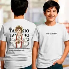 Camiseta Infantil Católica São Tarcisio Padroeiro Coroinhas Santo Dos Jovens 100% Algodão