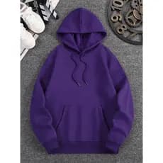 Blusa de Frio Moletom Liso Roxo Quente Frio Inverno Canguru Gorro e Bolso
