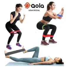 Kit 5 Mini Bands Elásticas de Resistência | Treino em Casa, Academia e Pilates | Exercícios Fitness