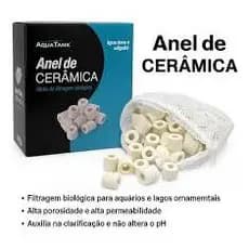 Anéis De Cerâmica Aquatank Com Bolsa FIltragem BIológica P/ Aquarios Lagos de Água Doce e Salgada