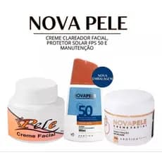 Kit Nova Pele CREME Clareador + Creme de Manutenção do Efeito Clareador + Protetor Solar FPS 50