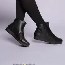 Bota Feminina Cano Baixo Anabela Casual Básica Envio 24Hrs