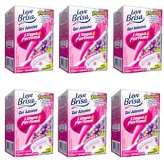 Kit 6 Gel Adesivo Sanitário Para Vaso de Banheiro Lavanda Leve Brisa 6g Com Aplicador