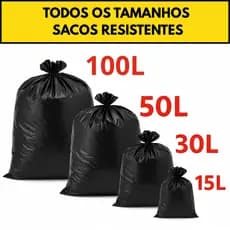 Sacos para Lixo 15L 30L 50L 100L | 100 Unidades Reforçadas | Melhor Preço de Fábrica