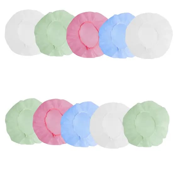 Kit Com 5 ou 10 Touca Para Cabelo De Plástico C/ Elástico Impermeável Uso Domestico Ou Profissional