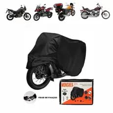 Capa Para Cobrir Moto Com Baú Custom Big Trail Couro Impermeável Protege Sol Chuva Riscos GG/EXG