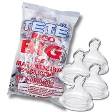 Bico Big De Mamadeira Ortodontico Orto Silicone Kit de 4 Unidades Tetê Livre Bpa