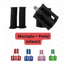 Pedal + Manopla Infantil Kit para Bicicleta Aro 16 Diveras Cores para Meninos e Meninas Mirim