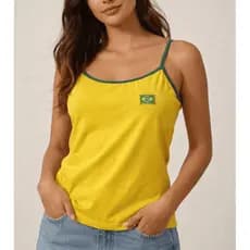 Regata Regatinha Feminina Alcinha Bandeira Brasil Copa 2026