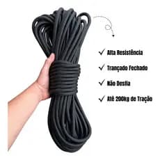 Corda De Nylon 10mm Com 20 Metros Pesca Camping Carga Resistente Cercas Fazenda Sitio Poço Artesiano