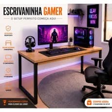 Mesa Escrivaninha Estilo Industrial 90cm | Computador Gamer, Home Office, Quarto Estudos e Penteadeira FREIJO COM PRETO