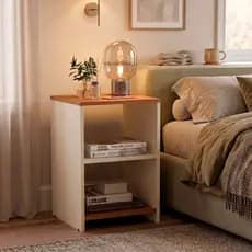 Mesa De Cabeceira Cama Quarto Pratelera Nicho Pequena Branca Preta Off