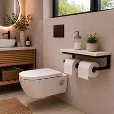 Suporte para Banheiro Shampoo, Papel higiênico, Sabonete Liquido, Organizador, Decoração