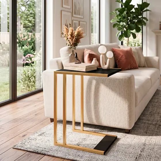 Mesinha De Apoio Lateral Sala Sofa Industrial Moderna Madeira Metalon - Cores