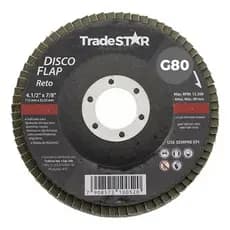 KIT 10 DISCOS FLAP RETO 115MM G80 TRADESTAR