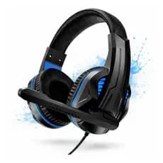 Fone Headset Gamer Lehmox USB/P2 com Microfone, LED Azul para PC Gamer, Notebook e Celular