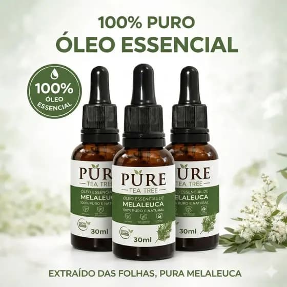 Óleo Essencial De Melaleuca 100% Puro 30ml Contra Micose Acne