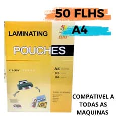 50 Folhas Plastico Plastificação A4 220x307mm 125 micras