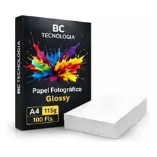 Papel Fotográfico 115G Glossy A4 À Prova D'água Brilhante Premium 100 folhas BEST CHOICE