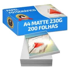 Papel Fotográfico Foto 230g A4 Matte À Prova D'água Pacote 200 Folhas Premium