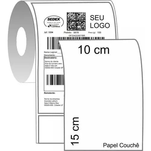 Rolo Etiqueta Couche 100x150 10x15 Ecommerce 250 Etq P Rolo
