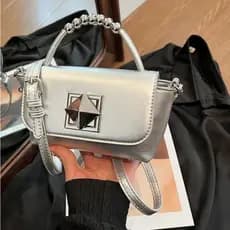 Bolsa transversal mini estilo europeu e americano de trava giratória Chaika & Kilter, feminina em PU