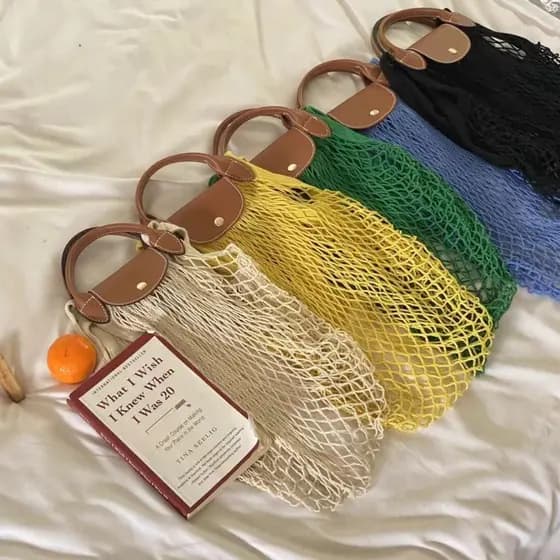 Bolsas de rede oca para mulheres, bolsas crossbody, corda artesanal, bolsa de praia tecida,
