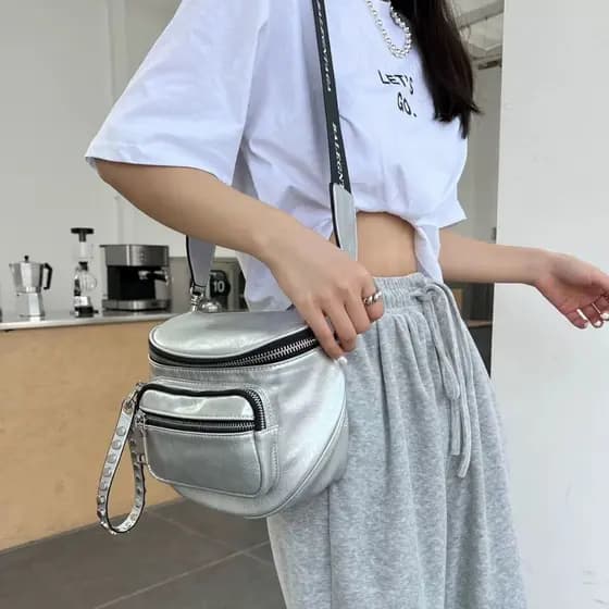 Bolsa Feminina Transversal Tipo Pochete Lançamento alça em tecido