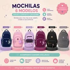 Mochila de Costas Escolar KIKA  lovers Juvenil Linda Confortável Charmosa