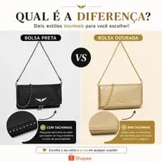 Bolsa Feminina De Couro Sintético Com Duas Alças Festa Balada Noite