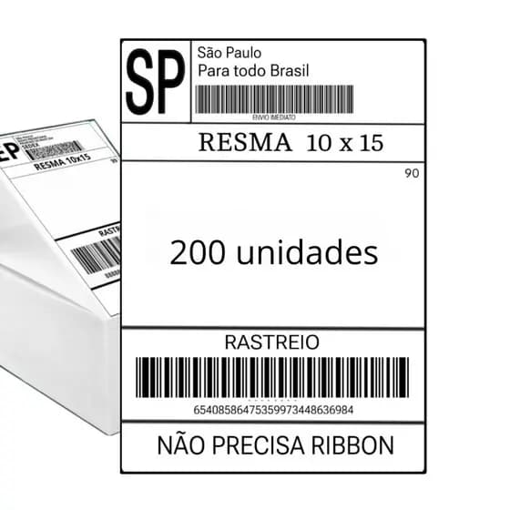 Etiqueta Térmica 200 uni 10x15 CM Papel Adesivo Papel Térmico
