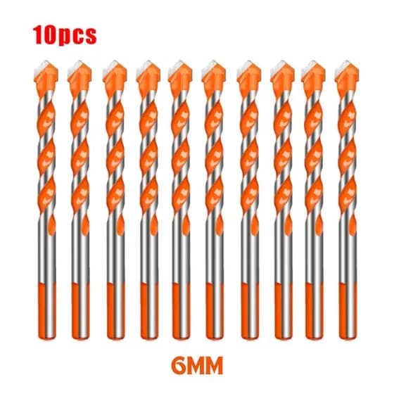 Jogo De Brocas Madeira Ferramentas Multifuncionais Em Aço Inoxidável 10pcs 6mm Vidro