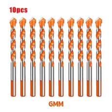 Jogo De Brocas Madeira Ferramentas Multifuncionais Em Aço Inoxidável 10pcs 6mm Vidro