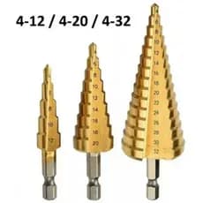 Broca Escalonada Aço Titanium Hss Cônica Metal Madeira Aluminio Cobre Latão Para  Furadeira