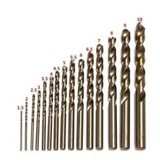 Kit 15 Brocas Cobalto Furar Aço, Ferro, Cobre 1.5 A 10 Mm