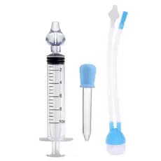 Kit 1 Seringa E 1 Aspirador Lavagem E Limpeza Nasal Bebês