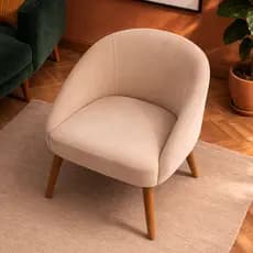 Poltrona Lua Veludo Estofada Decorativa Luxo para Sala de Jantar, Recepção, Penteadeira, Sala de Estar e Escritório