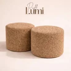 Kit 2 Puff Redondo Lumi Sala de estar Banco Organico Confortável para Sala, Apoio de Pés, Estética e Decoração