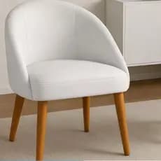 Cadeira Lua Corino Luxo Decorativa Poltrona para Recepção, Penteadeira, Sala de Estar e Escritório | Pratikza