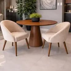 Conjunto 2 Poltronas Lua Veludo Luxo Decorativa Kit Cadeira Recepção Penteadeira Sala Escritório Várias Cores