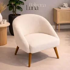 Poltrona Luna Premium  Boucle Sala de Estar, Sala de Jantar, Quarto e Escritório | Pratikza