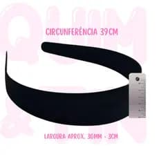 Kit 32 Tiaras Arco Arquinho Plástico Forrar/Encapar/Costumizar F Larga Preta - 30mm / 3cm