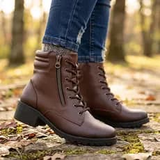 Bota Mulher Confortável Vaquejada Moderna Forrada Cano Médio Zíper Presente