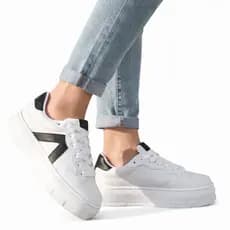 Tênis Branco Prata Glitter Casual Feminino Plataforma